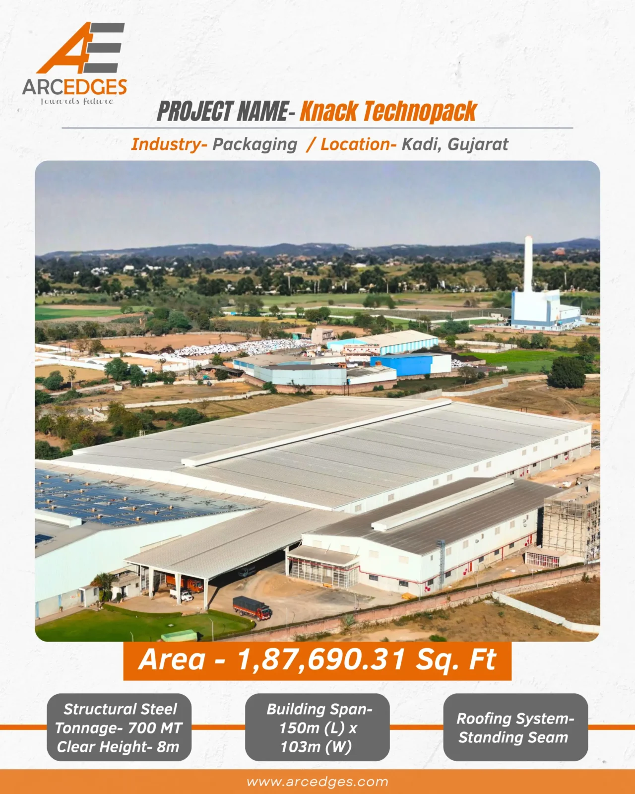 Largest PEB Manufacturer Project for Knack Technopack, Kadi, Gujarat